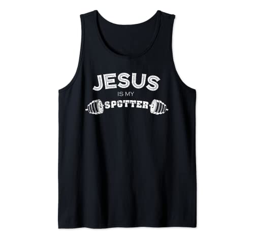 Jesus Is My Spotter | Gimnasio divertido y entrenamiento regalos cristianos Camiseta sin Mangas