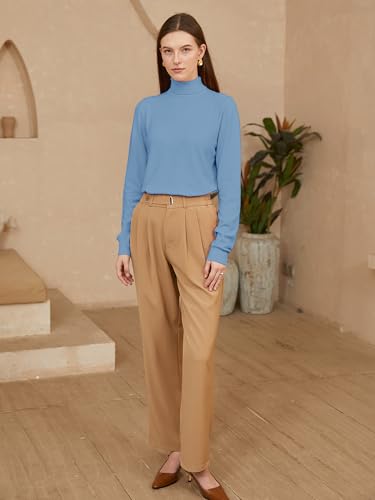 Image of DAIMIDY Turtleneck Sweaters for Women Long Sleeve Pullover Tops | Knitted Material| Soft, Warm and Breathable| High Resilience and Tensile Strength Design| Business Casual Tops| Dailywear