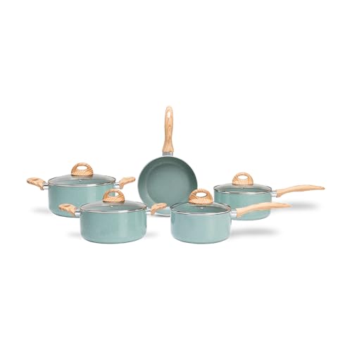 Brinox - Jogo de Panelas 5 Peças Ceramic Life Botanika com Fundo ...