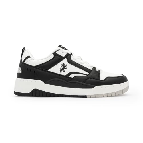 Image of Red Tape Men's Sneakers Black White Pu Round Toe Lace-Up