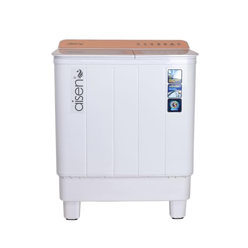 Image of AISEN SEMI Washing Machine 7.0 Kg Toughened Glass Top (GOLDEN GLASS) A70SWT640
