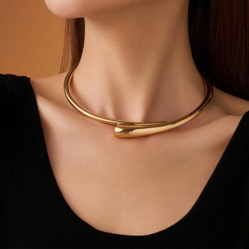 Collier goutte d'eau ouvert en alliage durable avec finition texturée premium - 3