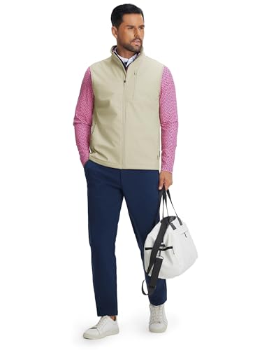 Image of M MAELREG Mens Vests Outerwear Windproof Lightweight Softshell Vests Zip Pockets Sports Sleeveless Jacket Golf Vests for Men