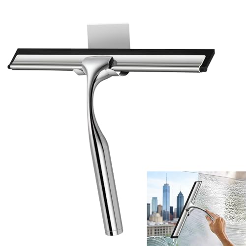 Opiniones y reviews de Escobillas de goma . 43 Escobilla de Goma de Ducha Acero Inoxidable, Jalador para Vidrios con Soporte Ganchos a Juego, Escobilla de Goma de Limpieza Multiusos para Puertas de Ducha, Baño, Ventanas y...