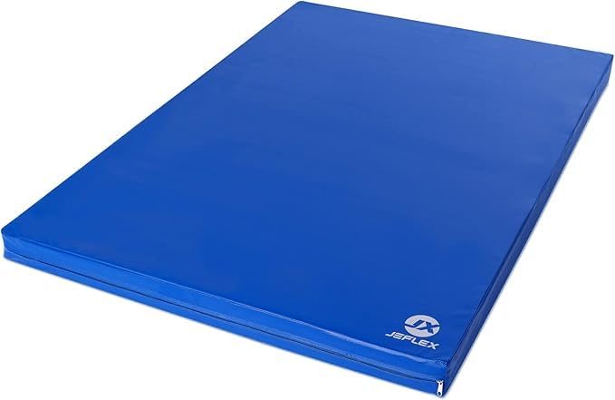 Jeflex - Colchoneta Gimnasia azul 200 x 100 x 8 cm fabricada en Alemania/Esterilla de gimnasia/Colchoneta multifuncional y esterilla de yoga/Esterilla de juego para habitación de los niños