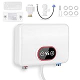 Gugxiom Mini Elektrische Durchlauferhitzer, 220V 5500W Küche Warmwasserbereiter mit LED Temperaturanzeige, Kleiner Durchlauferhitzer für Küche Bad