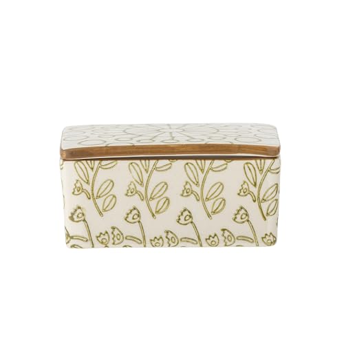 Bloomingville Creative Collection Maple Butterdose Grün Steingut L12 5xH6xB9 5 cm 280 ml
