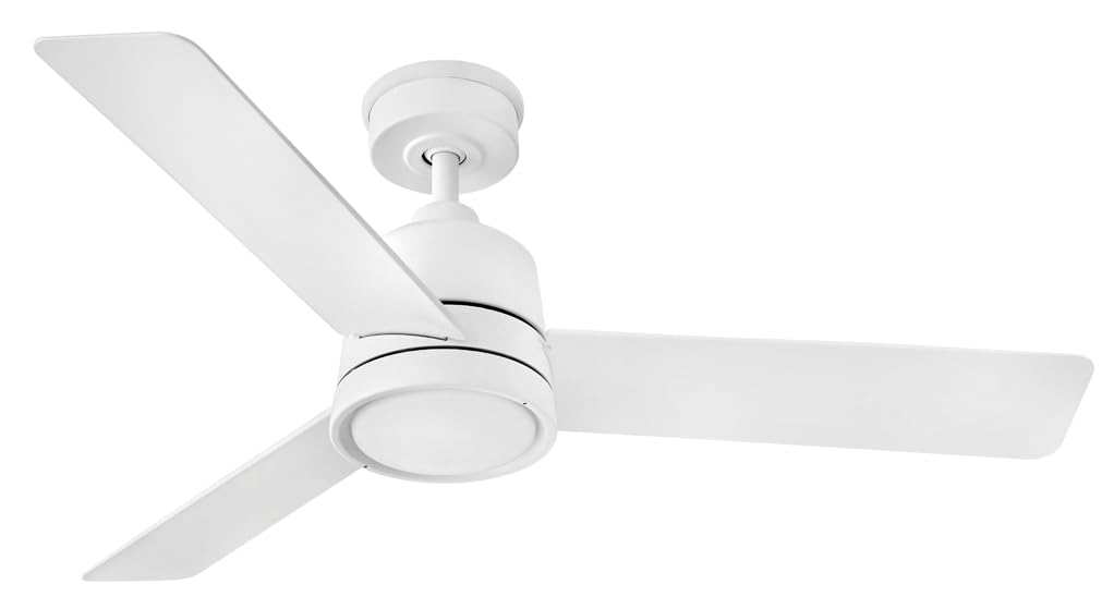 Hinkley Chet 48" Indoor/Outdoor Smart Ceiling Fan - Modern, Compact Style, Composite Fan Blades - Matte White