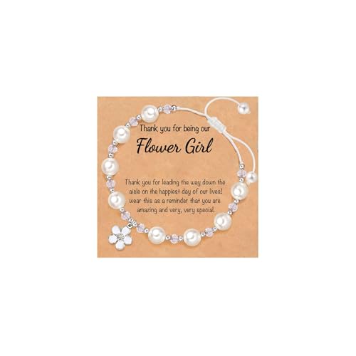Flower Girl Proposal Bracelet,Thank You for Being Our Flower Girl Bridesmaid Wedding Gifts With Jewelry Box