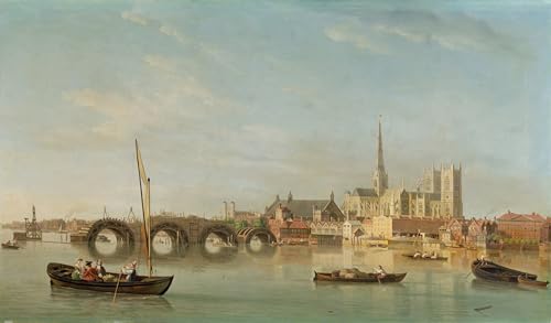 Impression sur toile de maître construction du pont de Westminster art de prestige