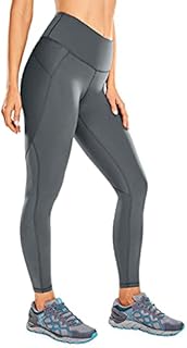 CRZ YOGA Damskie wysokiej talii Squat Proof Compression Workout 7/8 Gym Legginsy z kieszeniami o 25 calach