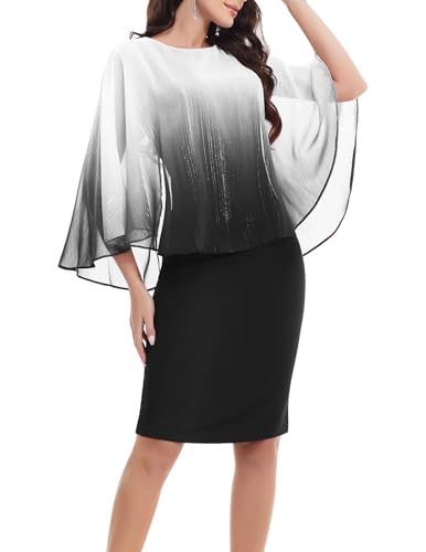 Gardenwed Abendkleider elegant Damen übergröße Chiffon Cape Bodycon...