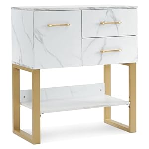 BarberPub Beauty Barber Station, Spa Wall Mount Storage Cabinet, Styling Salon Equipment for Hair Stylist, Bathroom Dresser with Drawers & Shelf 3185 (White)