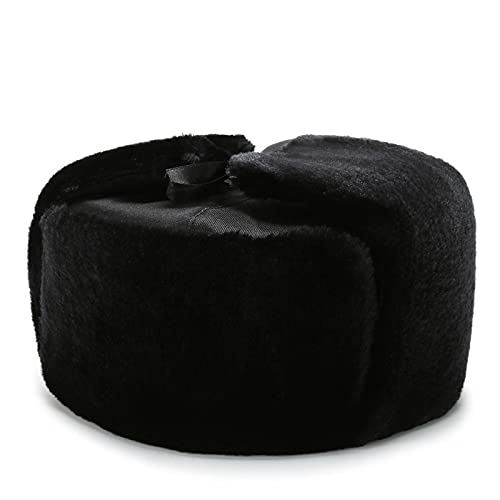 LIUZIXI Unisex Earflap Trapper Mütze - Warme Bombermütze Russische Ushanka Skimütze - Winter Winddichte Jagd Trooper Mütze Für Herren Damen Skating Outdoor,Schwarz,Einheitsgröße Cover