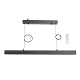 ViaGasaFamido 39,4-Zoll-LED-Linear-Pendelleuchte Dimmbare Moderne Inselleuchte mit Fernbedienungs-APP für Küche und Esszimmer