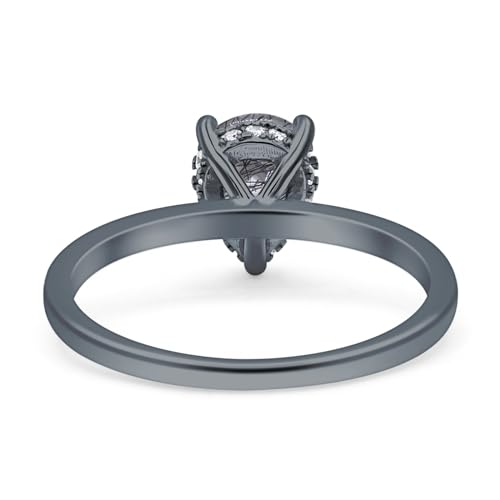 OMRANII Art Deco Pear Shape Natural Rutilated Quartz Vintage Style Hidden Halo Solitaire Engagement Ring Round Cubic Zirconia Stones 925 Sterling Silver3