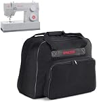 SINGER | Machine Carrying Case, Black, Spacious Case Fits Most Standard Sewing Machines and Sergers, Fully-Padded Interior, Durable Canvas Exterior, Easy Zip, Large Front Pocket, Easy Transport