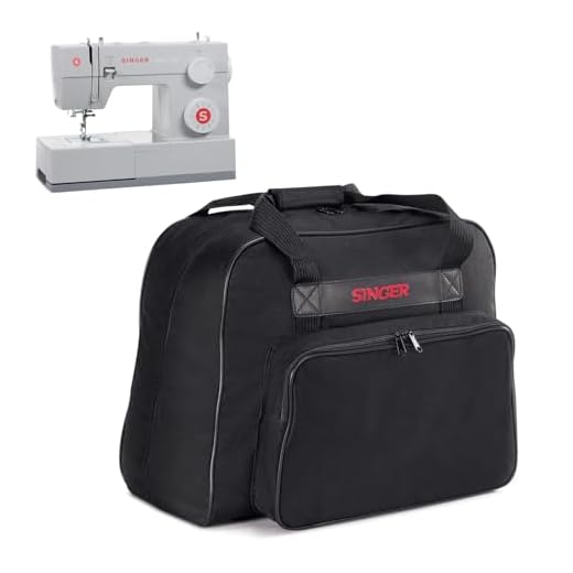 SINGER | Machine Carrying Case, Black, Spacious Case Fits Most Standard Sewing Machines and Sergers, Fully-Padded Interior, Durable Canvas Exterior, Easy Zip, Large Front Pocket, Easy Transport