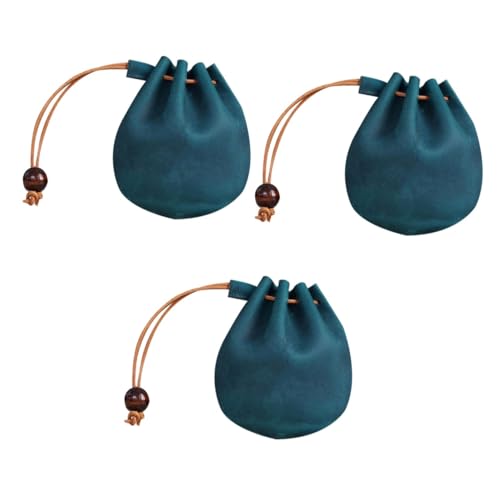 3 Pz piccola borsa per chiavi mini portamonete sacca per il foraggiamento pochette sacchetto di dadi sacchetti di medievale piccolo portafoglio cambia Blue