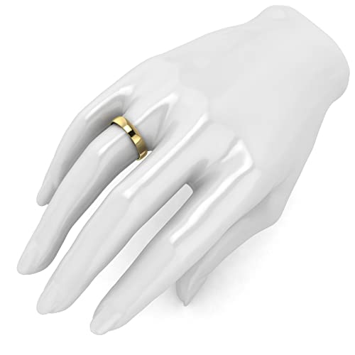 Image of LANDA JEWEL Unisex Solid 10k White Rose Yellow Gold 4mm Comfort Traditional Highly Polished Wedding Ring Plain Band