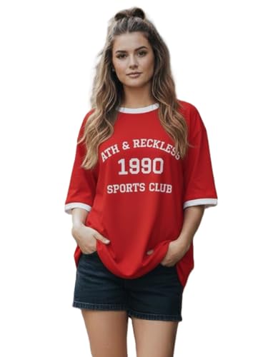 Image of TQH Tshirt for Women | Oversized Tshirt for Woman | Tops for Women Western | Women's Tops | Woman Tee Loose Fit Drop Shoulder Printed T-Shirt for Casual Summer College Travel