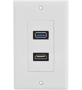 Haofy HDMI USB 3.0 Wall Plate Socket 2 in 1 Audio Video Wall Face Plate Panel