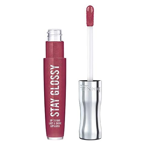 Rimmel Stay Glossy Lip Gloss - Non-Sticky and Lightweight Formula for Lip Color and Shine - 340 Captivate Me!, .18oz Cover