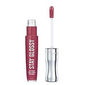 Rimmel Stay Glossy Lip Gloss – Non-Sticky and Lightweight Formula for Lip Color and Shine – 340 Captivate Me!, .18oz