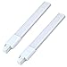 GRANVOO 2-er Pack G23 12W = 95W 2 Pin LED PL Licht Aluminium + PC Abdeckung Kaltweiß 1200LM 72X2835 SMD AC 85-265V