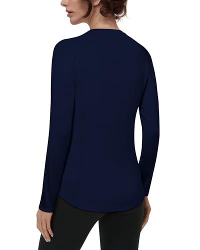 Womens Long Sleeve Rash Guard Shirts,UV Sun Protection Shirts UPF 50+ for Workout Swimming2