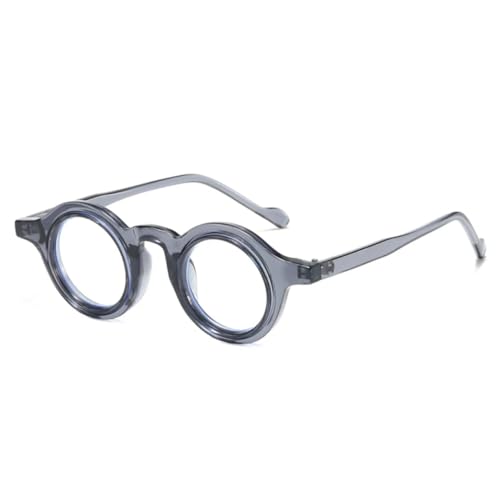 Lunettes rétro punk femme avec verres transparents et monture ronde bicolore