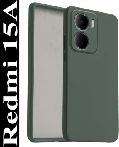 Image of AeoFit Back Cover for Redmi 15A 5G | Soft Micro-Fibre Lining Inside | Camera Protection Bump | Shockproof Back Cover Case for Redmi 15A 5G (Green)