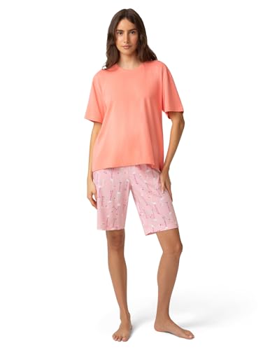 Image of HUE Women's Summer Vacation Pajama Separates, Soft, Whimsical Print Pjs with Tropical Beach Themes, Flip Flops, Cocktails