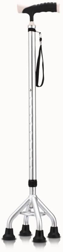 Bastón ajustable de aluminio ligero, bastón de cuatro patas para hombre, telescópico, bastón grande de cuatro patas, bastón de caminar para hombre