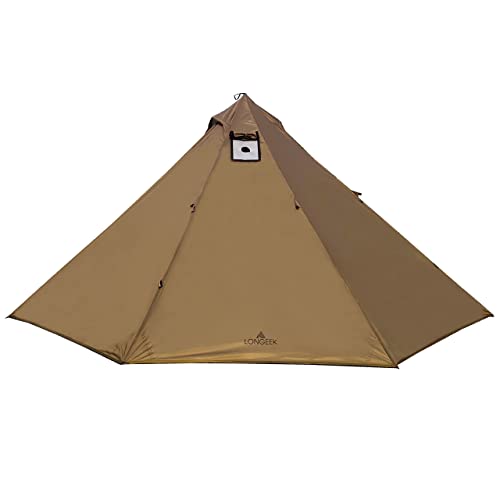 Longeek Tipi Zelt 2 Personen Ultraleicht Outdoor Camping mit Ofenloch 4 Jahreszeiten Familien Wasserdicht Vorzelt Pavillon