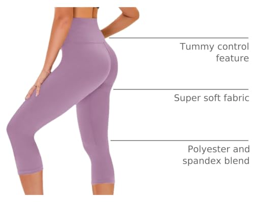 Image of TNNZEET Capri Leggings for Women - Tummy Control High Waisted Soft Yoga Pants for Gym Workout