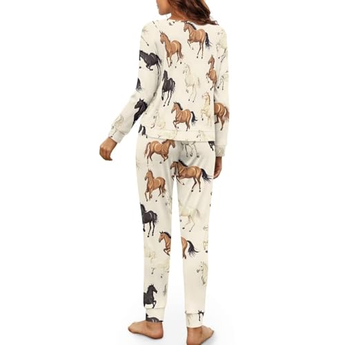 Image of Womens Lounge Set Long Sleeve Soft Pajama Sets