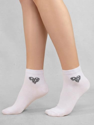 Image of COTTON DAY Women's Soft Combed Cotton Socks Seamless Toe Black White Navy