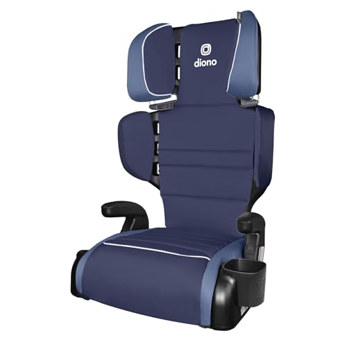 Diono Connect3 R 2-in-1 High Back Booster, Slim Fit 3-Across in Many Mid-Sized Sedans and SUVs, for Children from 40-120 lbs., Lightweight with Cupholder, Blue Surge