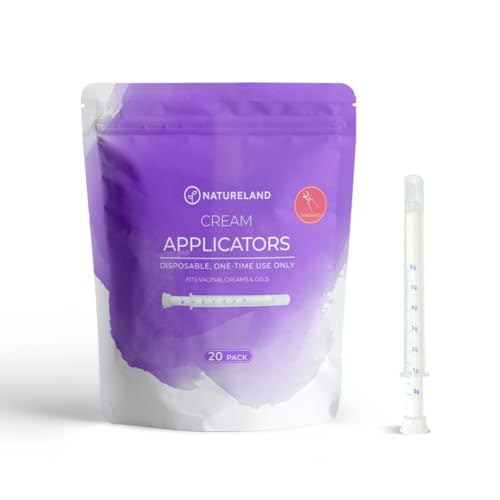 Natureland Disposable Plastic Vaginal Applicator With Threaded Tip: For Gel or Cream Products - Includes Double Dose Markings