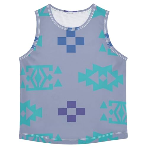Ethnic Western Pattern Children Tshirts Tank Tops Sleeveless Kids Vest Toddler T-Shirt for Golf Swim Bike Jog 3T