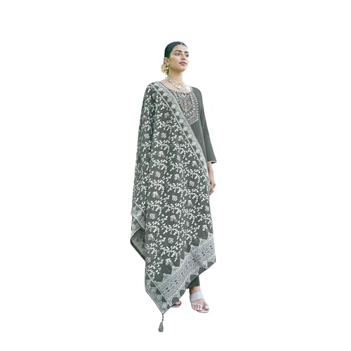 Kurta Lakhnavi en diamant brodé de haute couture avec son costume formel gris anthracite