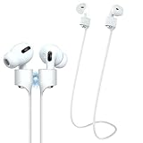 LIRAMARK Magnetic Anti-Lost Strap Silicone Rope Wire Cable Connector String for AirPods Pro/Aipods Pro 2 / Airpods 1,2&3 / Earbuds (White)