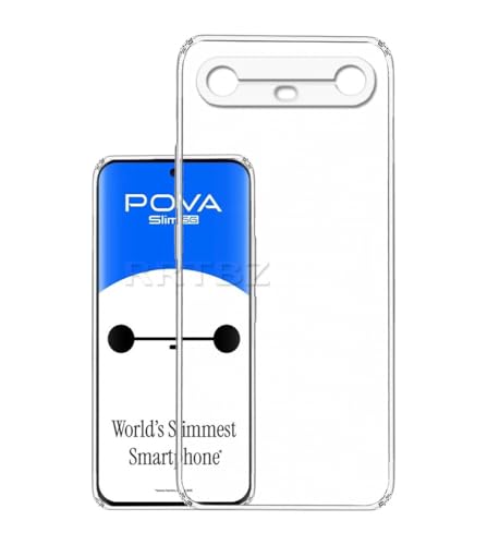 Image of Soft Silicone TPU Flexible Back Cover Compatible with Tecno Pova Slim 5G