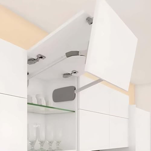 HYDERON Hydraulic Bi-Fold Pneumatic Lift-Up Hinge – Durable Vertical Two-Door Cabinet Support Mechanism for Kitchen, Wardrobe, and Overhead Units | Smooth & Silent Operation | (Pack of 2 Pieces)