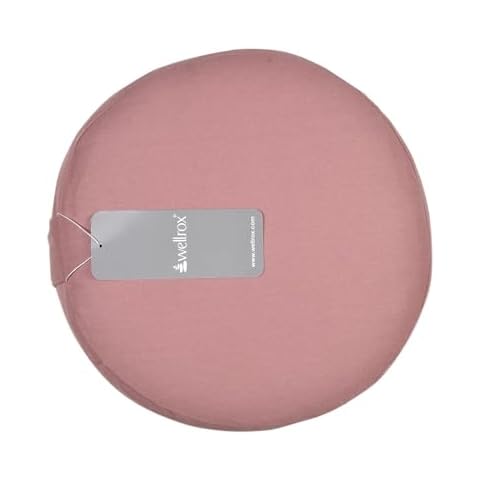 Wellrox MOD ZAFU, Meditation Cushion, Meditation Pillow, Zafu, Zabuton, Yoga Cushion, Meditation Pillows for Sitting on Floor, Zafu Meditation Cushion, Yoga Seat, Round Zabuton (Rose) Cover