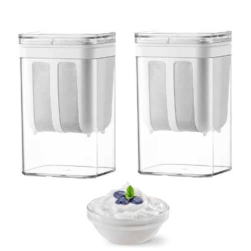 Passoire à yaourt 1100ml avec couvercle et filtre réutilisable