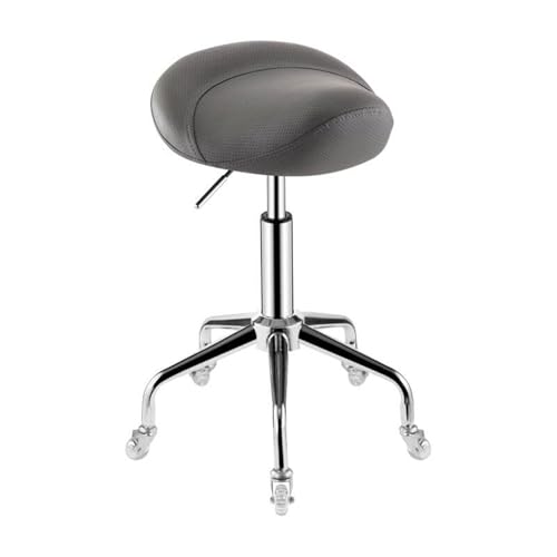 HUNTFF Silla giratoria con Ruedas, Taburete ergonómico Tipo Silla de Montar, Taburete hidráulico Ajustable con Ruedas, Apto para Uso en Interiores y Exteriores.