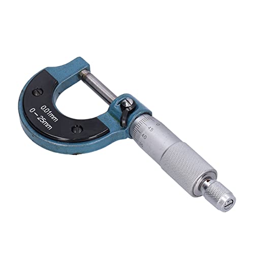 Yctze Micromètre Extérieur Outil de Mesure d'épaisseur en Acier Inoxydable avec clé 0,01 Mm, Micromètre Extérieur de Mesure 5075 Mm, d'épaisseur, en Acier Inoxydable (0-25mm)