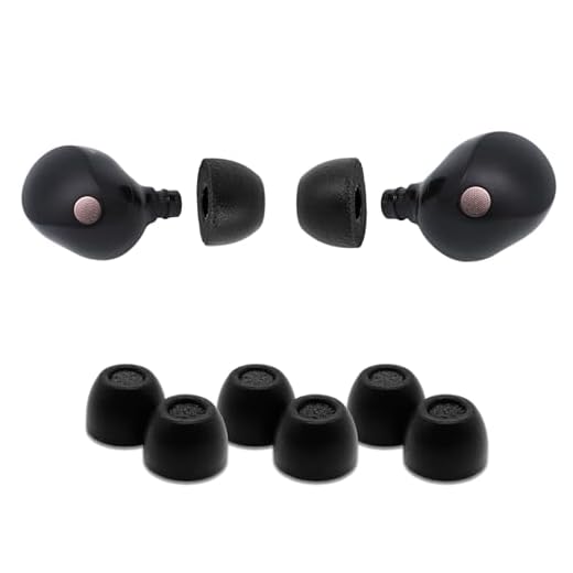 Comply Premium Schaumstoff-Ohrstöpsel, kompatibel mit Sony True Wireless XM5, XM4, Linkbuds S & C700N., Größe L, Neue 2025 Version mit Reinigungstool, schwarz, 3 Paar, Made in The USA